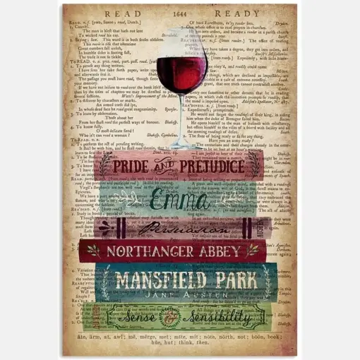 Pride And Prejudice Emma Northanger Abbey Red Wine Glass Cup Motivation Hobby Vintage