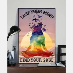 Prints Canvas Lose Your Mind Find Your Soul Girl Yoga Gifts Vintage Home Wall Decor Canvas