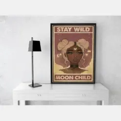 Prints Canvas Stay Wild Moon Child Gifts Vintage Home Wall Decor Canvas