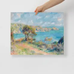 Professionally Restored Revoir Fine Art Print | Antique Victorian Impressionist Painting | Seaside Landscape Vintage French Art