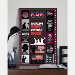 Proud Of Veteran Mom Canvas Prints Vintage Wall Art Gifts Vintage Home Wall Decor Canvas