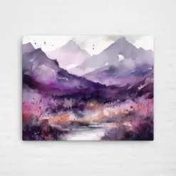 Purple | Purple Mountains | Landscape | Wall Art | Canvas | Colourful | Painting | Artwork | Prints