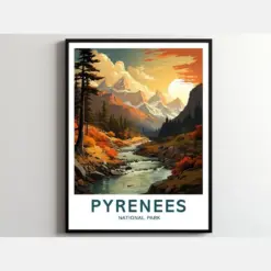 Pyrenees Travel Print Wall Art Pyrenees Wall Hanging Home Decor Pyrenees Gift Art Lovers National Park Art Poster