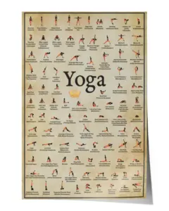 Yoga All Poses Poster, Yoga print, Yoga Wall Art, Yoga Art, Yoga Gift