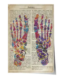 Podiatry Text Watercolor Poster - Satin Portrait Poster