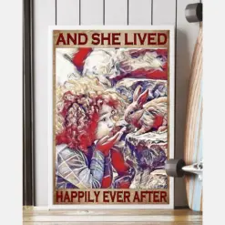 Rabbit Canvas Prints And She Lived Happily Ever After Vintage Wall Art Gifts Vintage Home Wall Decor Canvas