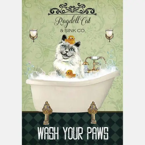 Ragdoll Cat In Bathtub Bath Soap Established Wash Your Paws
