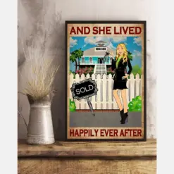 Real Estate Seller Canvas Prints And She Lived Happily Ever After Vintage Wall Art Gifts Vintage Home Wall Decor Canvas