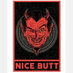 Red Devil Nice Butt Funny Canvas Prints Vintage Wall Art Gifts Vintage Home Wall Decor Canvas