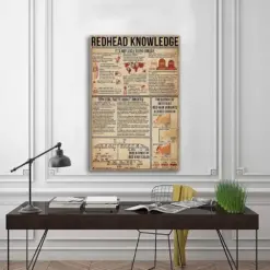 Redhead Knowledge Poster Knowledge Poster Vintage Poster Knowledge Lovers Gifts Redhead Wall Art Redhead Guide Poster