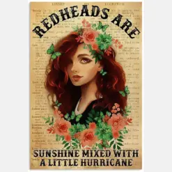 Redheads Are Sunshine Mixed With A Little Hurricane Proud Inspirng Quote Flower Girl Vintage