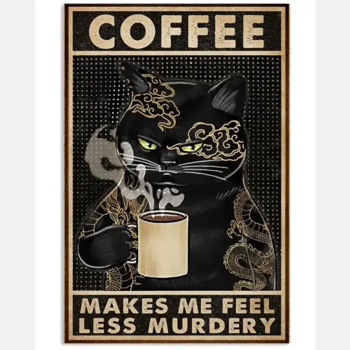 Retro Black Less Murdery Cat