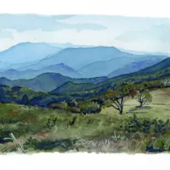 Roan Mountain Watercolor Print | Tennessee Landscape Painting | Hiking Art