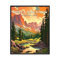 Rocky Mountain National Park Poster Art Print Retro National Park Gifts