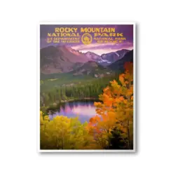 Rocky Mountain National Park Poster Bear Lake | National Park Poster | National Park Print | Vintage Poster | Wall Art | Home Decor