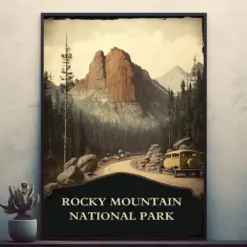 Rocky Mountain National Park Travel Poster Posters Prints Wall Art Modern Home Room Bar Decor Painting Framed