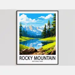 Rocky Mountain Travel Poster Rocky Mountain Print National Park Art Print Rocky Mountain Gift Rocky Mountain Wall Art Rocky Mountain Artwork