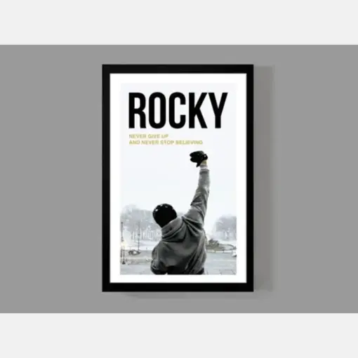 Rocky Movie Poster Inspirational Quote Print Motivational Sports Boxing Historic Iconic