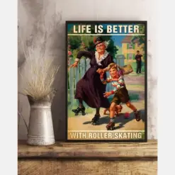 Roller Skating Canvas Prints Life Is Better Vintage Wall Art Gifts Vintage Home Wall Decor Canvas