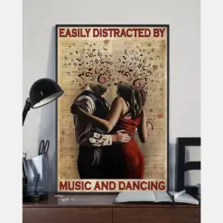 Romantic Couple Dancing Canvas Prints Easily Distracted By Music Dancing Vintage Wall Art Gifts Vintage Home Wall Decor Canvas