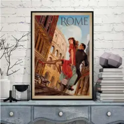 Rome Italy Poster Vintage Colosseum Travel Rome Italy Advert Tourism Art Advert Classic Special Black Art Poster