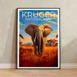 Ruger National Park Travel Poster South Africa Wall Art South Africa Print Ruger National Park Poster Safari Poster