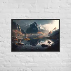 Rugged Landscape Painting Framed Print Poster Wall Art