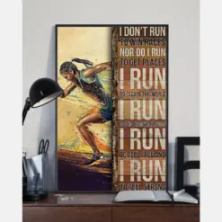 Running Girl Canvas Prints I Don'T Run To Win Races Vintage Wall Art Gift For Runners Vintage Home Wall Decor Canvas