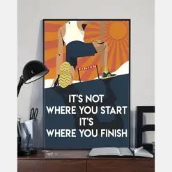 Running It'S Not Where You Start It'S Where You Finish Canvas Prints Runner Wall Art Gifts Vintage Home Wall Decor Canvas