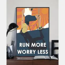 Running Poster Run More Worry Less Vintage Room Home Decor Wall Art Gifts Ideafor Runner