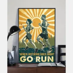 Running When Nothing Goes Right Go Run Canvas Prints Vintage Wall Art Gifts Vintage Home Wall Decor Canvas