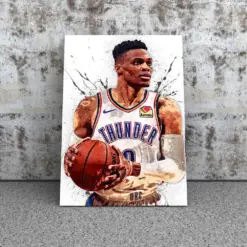 Russell Poster Canvas Print Framed Art Print Man Cave Gift Basketball Poster Kids Decor Wrap