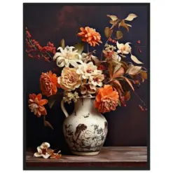 Rustic Fall Floral Wall Print Vibrant Autumn Home Decor Perfect For Seasonal Decorations Ideal Housewarming Gift