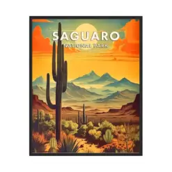 Saguaro National Park Poster Art Print Retro National Park Gifts