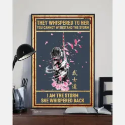 Samurai Girl Poster I Am The Storm Vintage Room Home Decor Wall Art Gifts Idea