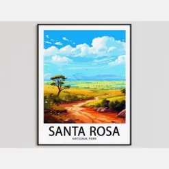 Santa Rosa Travel Poster Santa Rosa Print National Park Art Print Santa Rosa Gift Santa Rosa Wall Art Santa Rosa Artwork National Park Decor