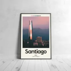 Santiago Poster - Oil Painting Technique | South American Wall Art | & Printed Travel Prints | Animalistic Home Decor