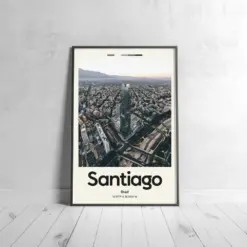 Santiago Tower Poster - Oil Painting Technique | South American Wall Art | & Printed Travel Prints | Animalistic Home Decor