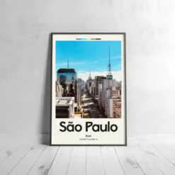 Sao Paulo City Poster - Oil Painting Technique | South American Wall Art | & Printed Travel Prints | Animalistic Home Decor