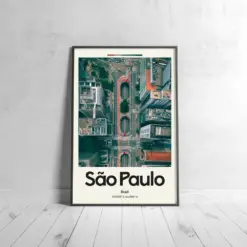 Sao Paulo Poster - Oil Painting Technique | South American Wall Art | & Printed Travel Prints | Animalistic Home Decor