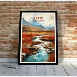 Saree National Park Poster Saree Poster Saree Print Oil Painting Art Abstract Wall Art Minimalist Art Travel Posters Wall Decor