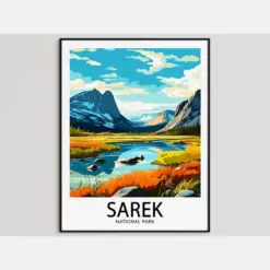 Saree Travel Poster Saree Print National Park Art Print Saree Gift Saree Wall Art Saree Artwork National Park Decor