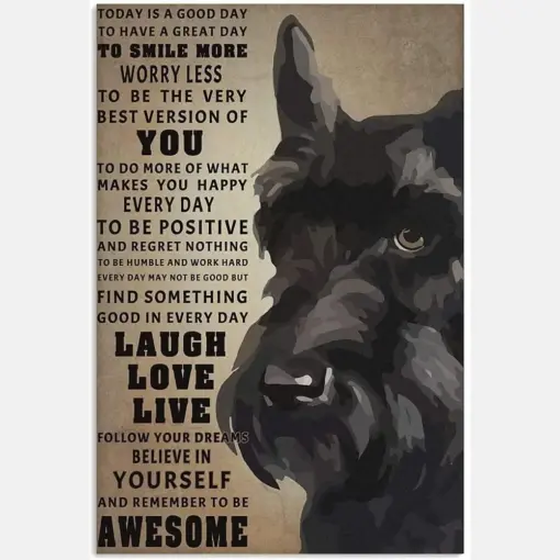 Schnauzer Laugh Love Live Awesome Dog Pet Love Quote
