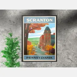 Scranton Retro Vintage Travel Poster Inspired By The Office