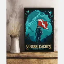 Scuba Diving Canvas Prints 20000 Leagues Under The Sea Vintage Wall Art Gifts Vintage Home Wall Decor Canvas