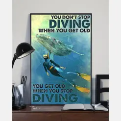 Scuba Diving Canvas Prints Scuba Diver You Get Old When You Stop Diving Vintage Wall Art Gifts Vintage Home Wall Decor Canvas