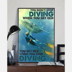 Scuba Diving Canvas Prints You Don'T Stop Diving When You Get Old Vintage Wall Art Gifts Vintage Home Wall Decor Canvas