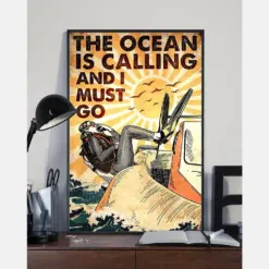 Scuba Diving Loves Canvas Prints The Ocean Is Calling And I Must Go Vintage Wall Art Gifts Vintage Home Wall Decor Canvas