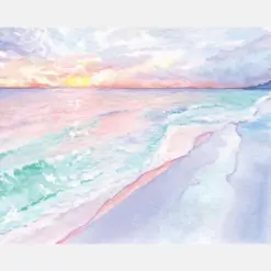 Seaside Glory Seaside Florida Beach Art South Walton Watercolor Art Print A Florida Scenic Sunset Shoreline Beach House Decor
