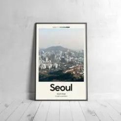 Seoul Poster - Oil Painting Technique | Asian Wall Art | & Printed Travel Prints | Animalistic Home Decor